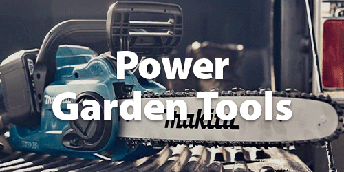 A heading 'Power Garden Tools' accompanied by an image of a chainsaw