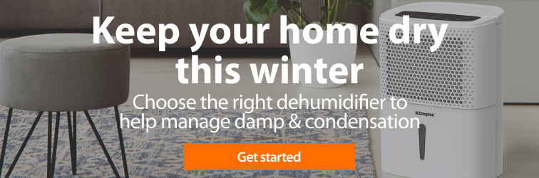 Keep your home dry this winter. Manage moisture with our range of dehumidifiers. Explore now