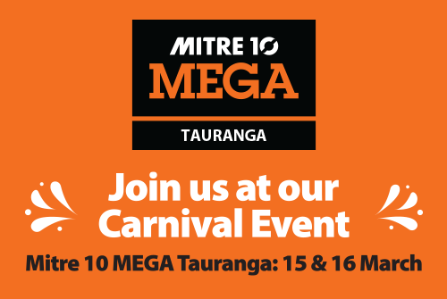 Join us at Mitre 10 MEGA Tauranga for our Carnival Event in-store on 15 & 16 March 2025