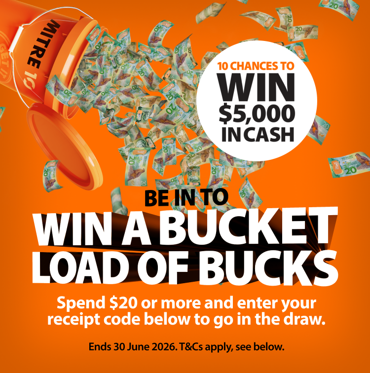 Be in to WIN a Bucket Load of Bucks - 10 chances to win $5,000 in cash!