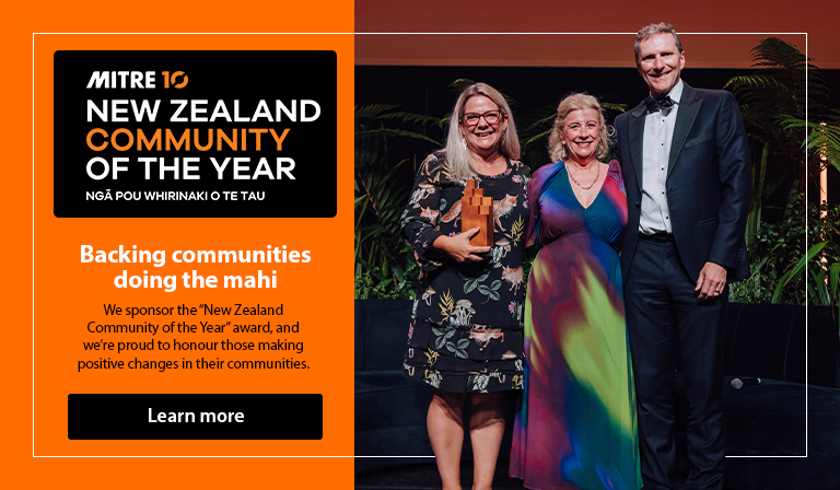 Backing communities doing the mahi. We sponsor the “New Zealand Community of the Year” award, and we’re proud to honour those making positive changes in their communities.