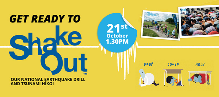 Get ready to Shake Out our national earthquake drill and tsunami hikoi | 21 October at 1:30pm