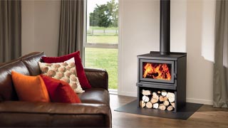 Fireplace with woodstacker