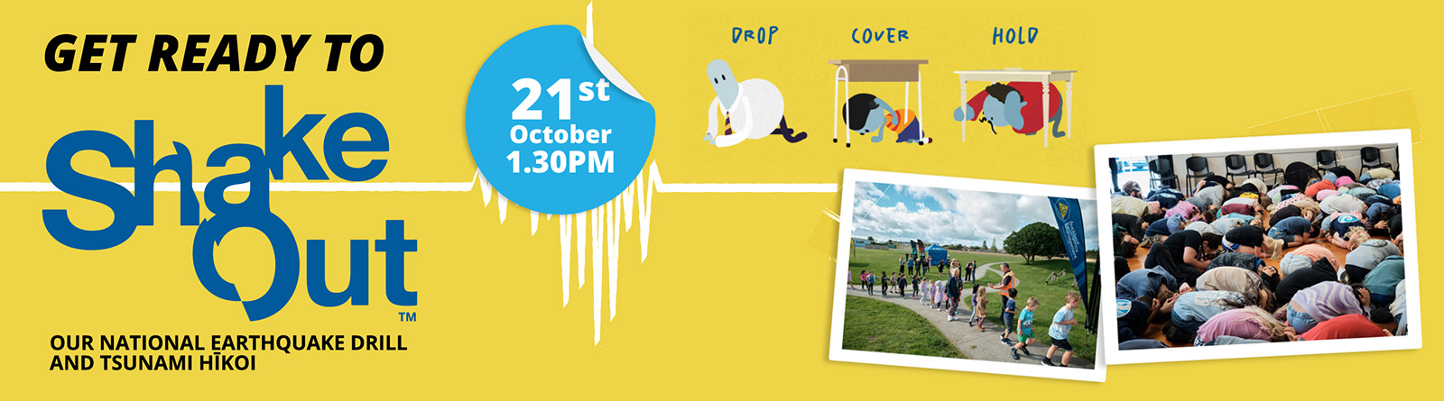 Get ready to Shake Out our national earthquake drill and tsunami hikoi | 21 October at 1:30pm
