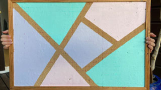 Geometric Painted Cork Board Geometric Painted Cork Board