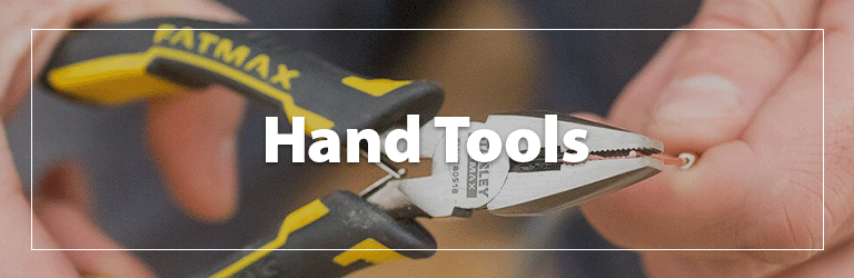 A heading 'Hand Tools' accompanied by an image of Stanley Fatmax pliers