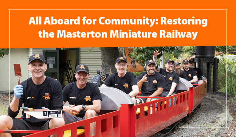 The miniature train has been a Masterton staple for over 50 years, bringing joy to locals and tourists alike. The team at Mitre 10 MEGA Masterton led the charge on some much-needed upgrades to get them back on track