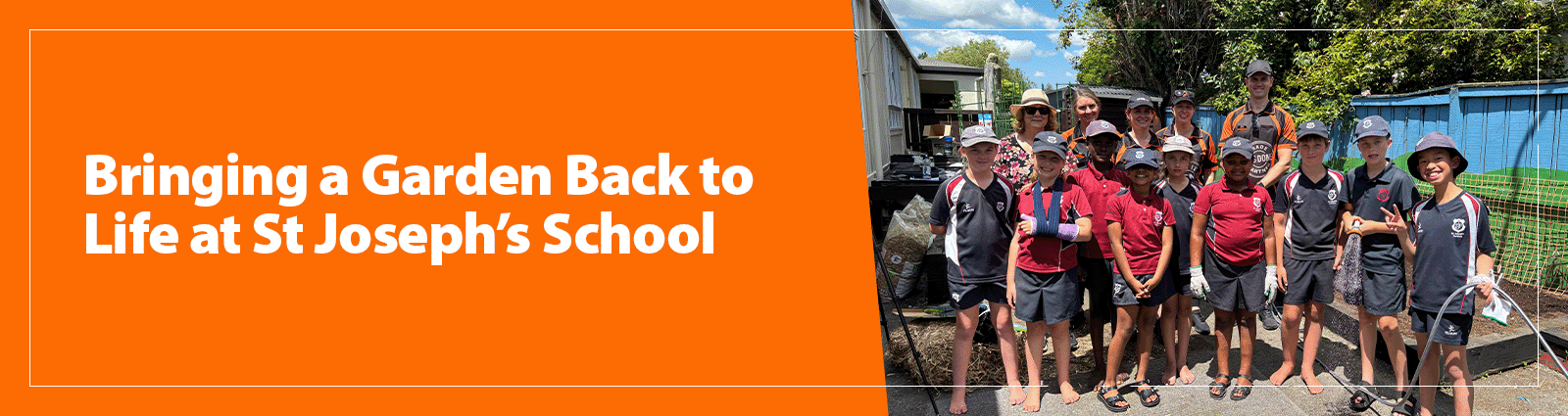 The team at Mitre 10 MEGA Te Rapa & Ruakura in Hamilton is proud to have delivered a complete refresh of the garden space at St Joseph’s Catholic School in Fairfield, turning an unused, overrun area into a thriving outdoor learning space for students.