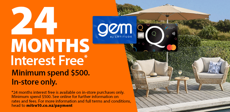 24 months interest free. Minimum spend $500. In-store only. Terms and conditions apply.