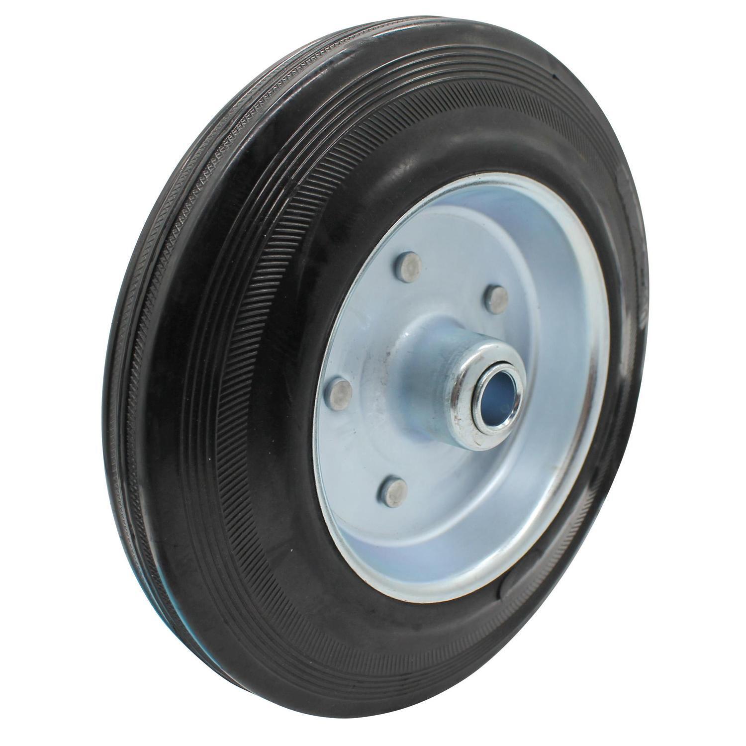 Rubber Tyred Steel Centered Wheel 200mm Black