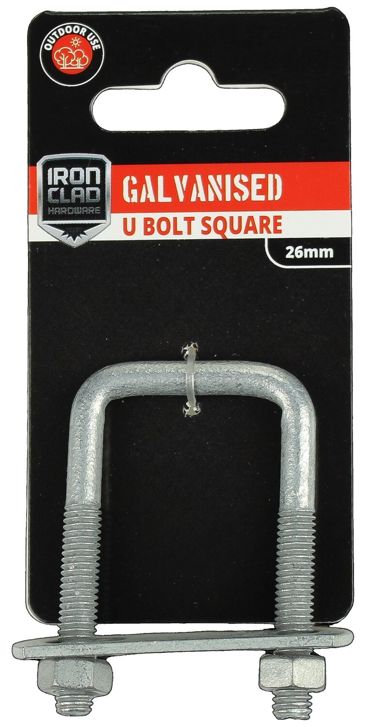 U Bolt Square 26mm Galvanised