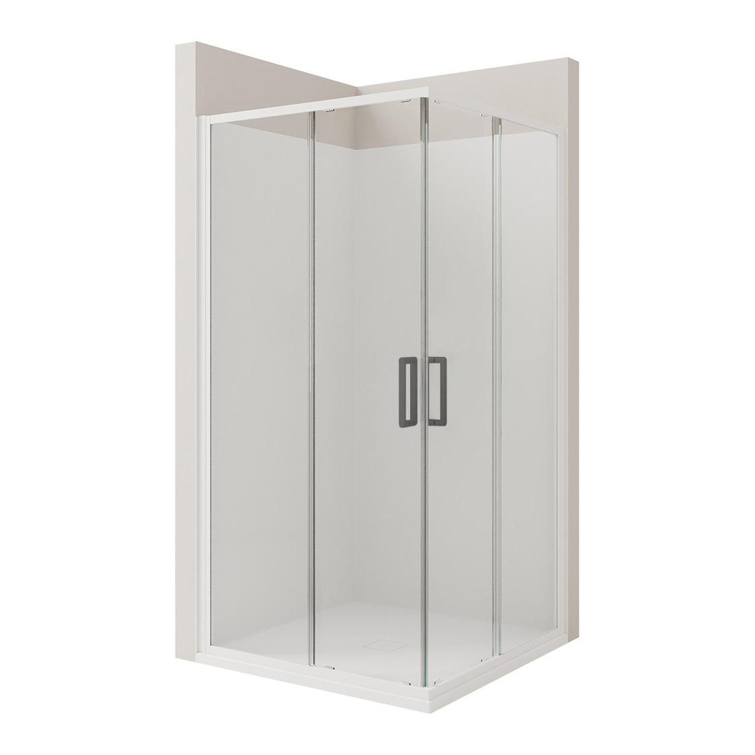 2 Side Tiled Wall Shower 900 x 900mm Gun Metal