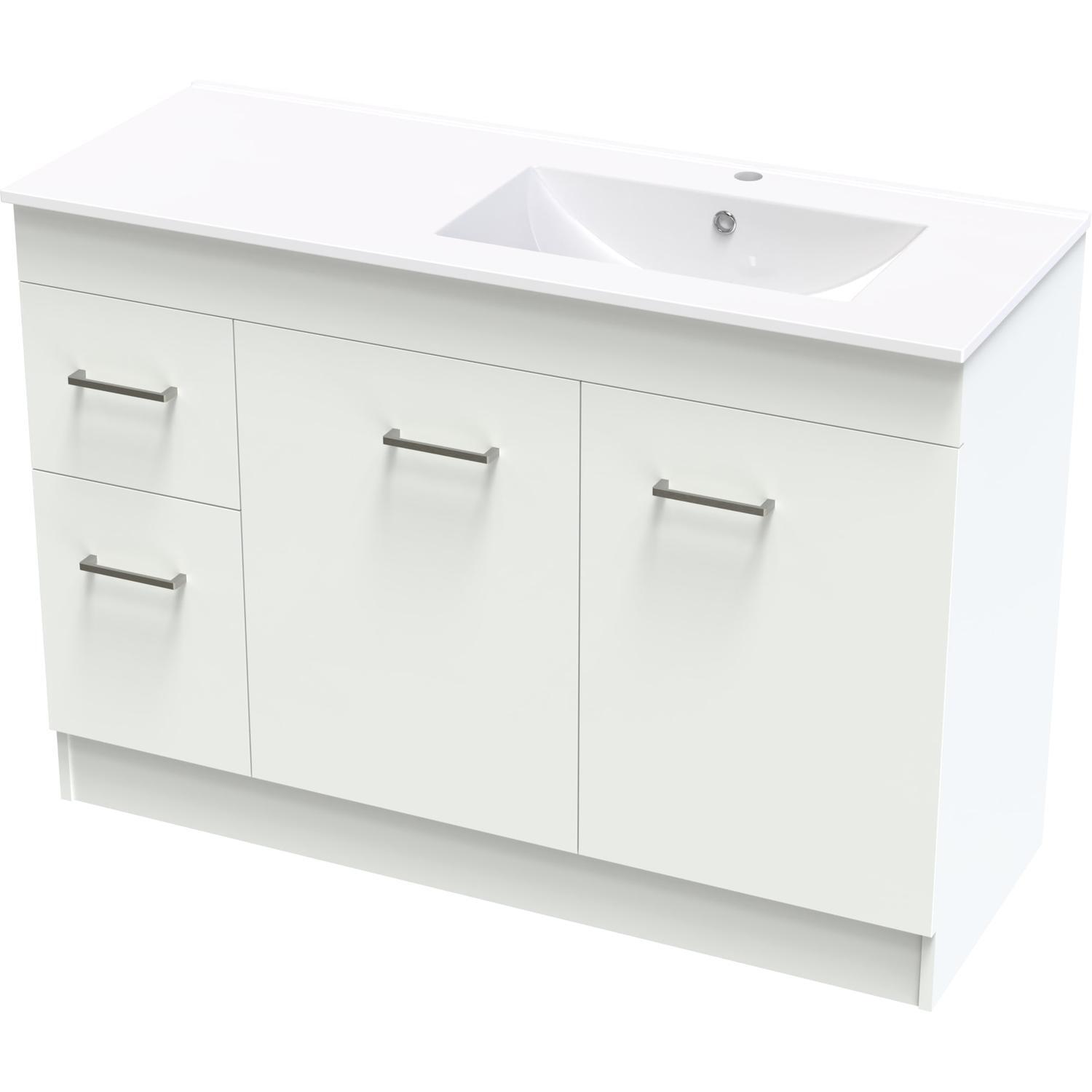 Classic Valley 1200 Right Hand Bowl Floor White Melamine