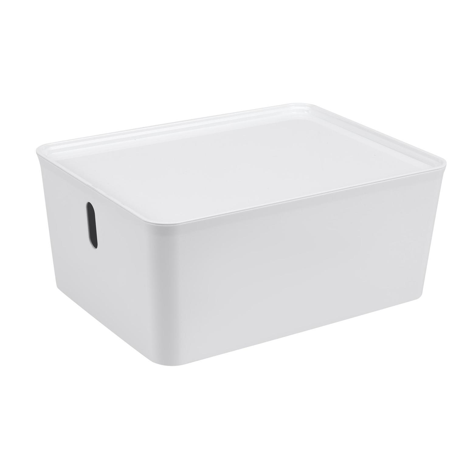 Modular Storage Basket w/ Lid 10 litre White