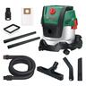 Bosch PAS15-220 1200W Wet Dry Vacuum Cleaner Set 15L Stainless Steel 220m Bar Incl: Extension pipes, Suction Hose + Handle, Floor Nozzle, Crevice Nozzle, Vac Fleece Bag, Flat Pleated Filter, Universal Adapter
