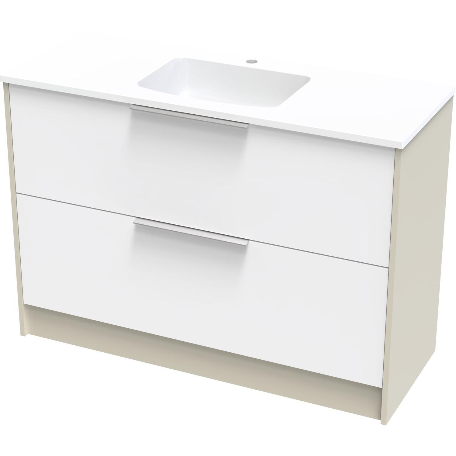Nikau Grove 1200 Double Drawer Floor Ultra Gloss White/Colour