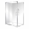 Capricorn Square Shower Moulded Wall Left Hand Tray with 2 Panel Sliding Door