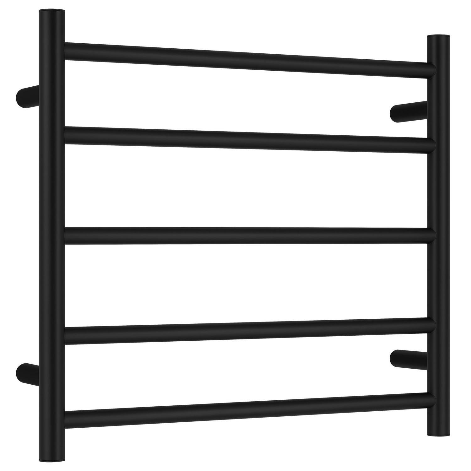 5 Bar Round Heated Towel Rail 69 Watt Black