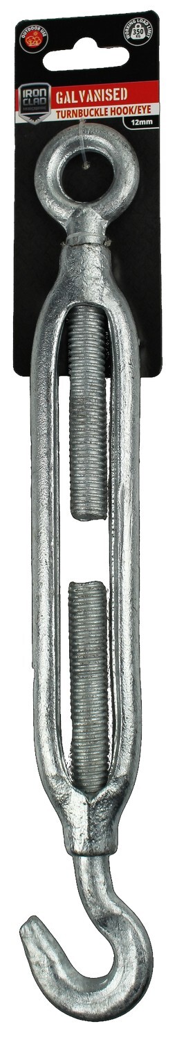 Turnbuckle Hook/Eye 12mm Galvanised