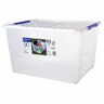 Storage Storage Bin & Lid 90 litre Clear/Blue Klips