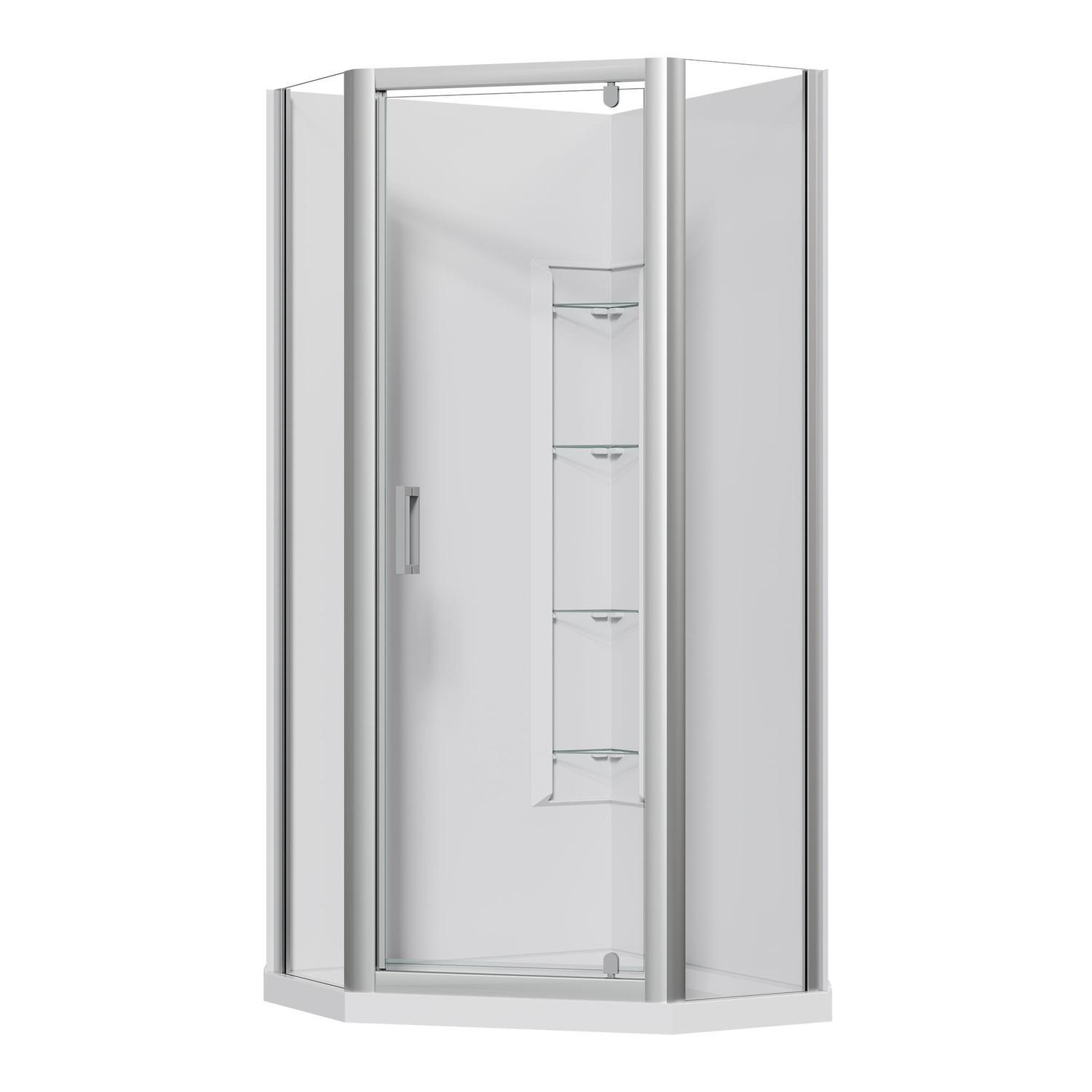 Corner Angle Corner Mould Acrylic Shower 900 x 900 x 2015mm Chrome