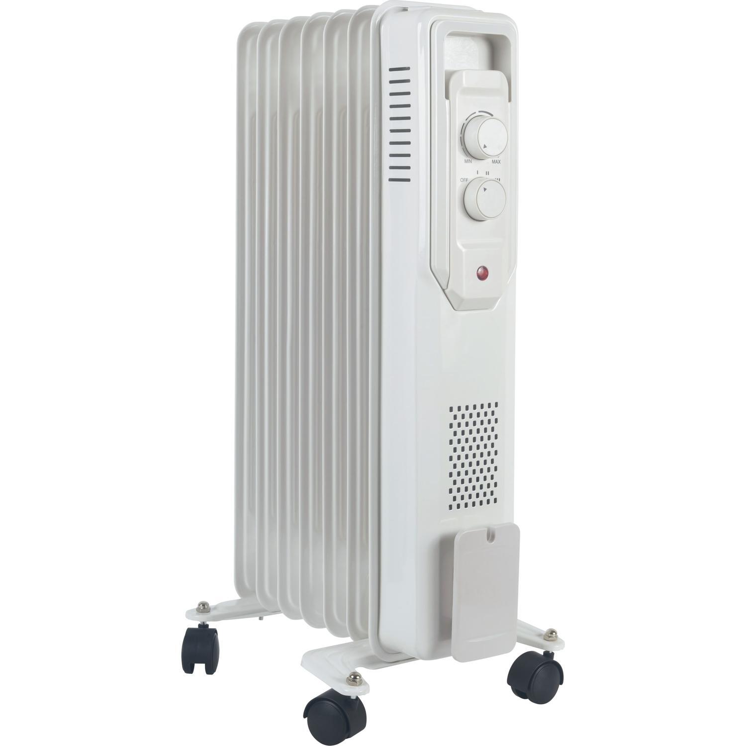 7 Fin Oil Column Heater 1.5kW White