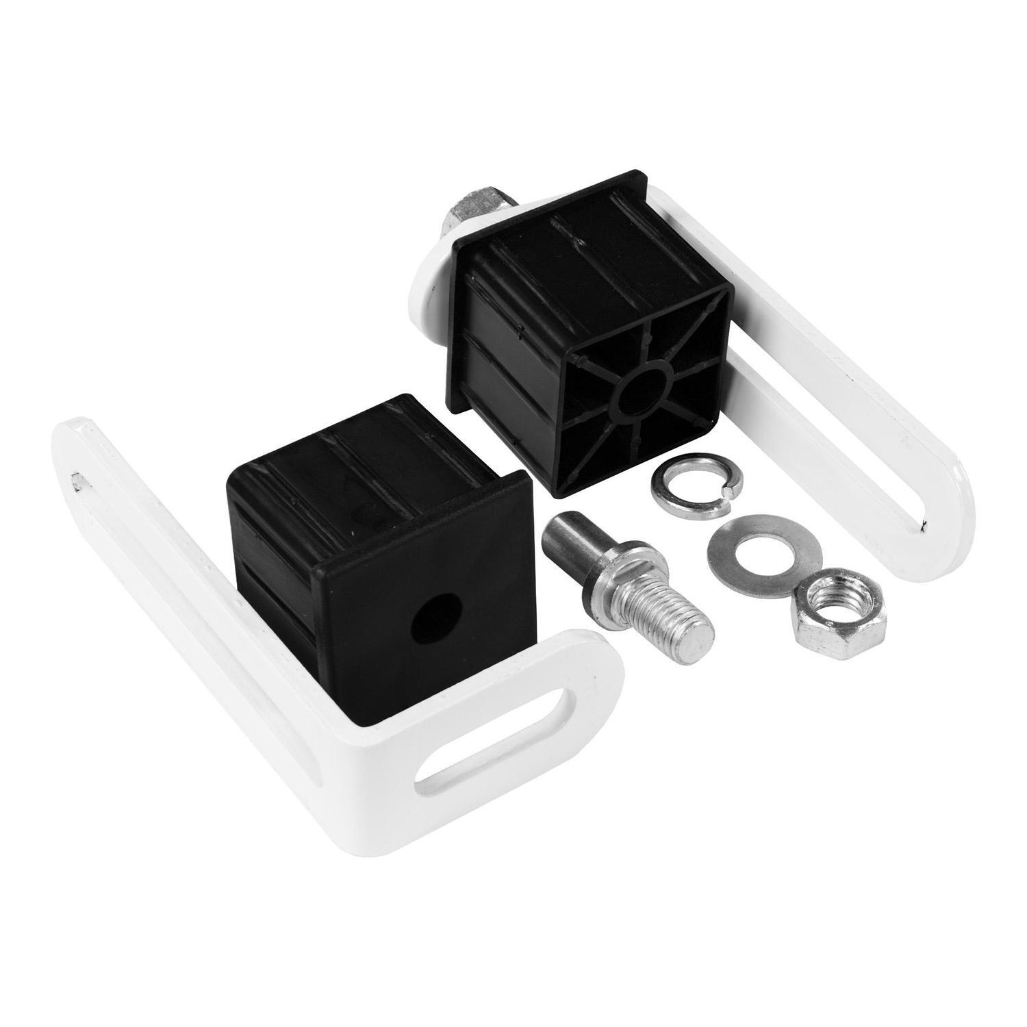 Aluminium Batten Driveway Gate Gudgeon Hinge Pack H: 140mm, W: 50mm,  D: 63mm White