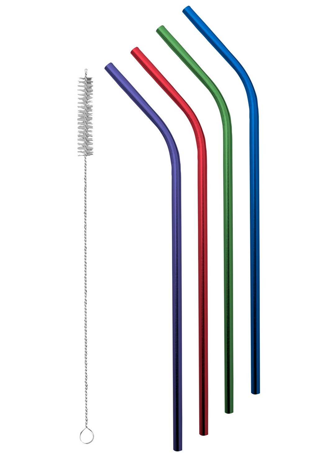Stainless Steel Primary Straws with Cleaning Brush Set