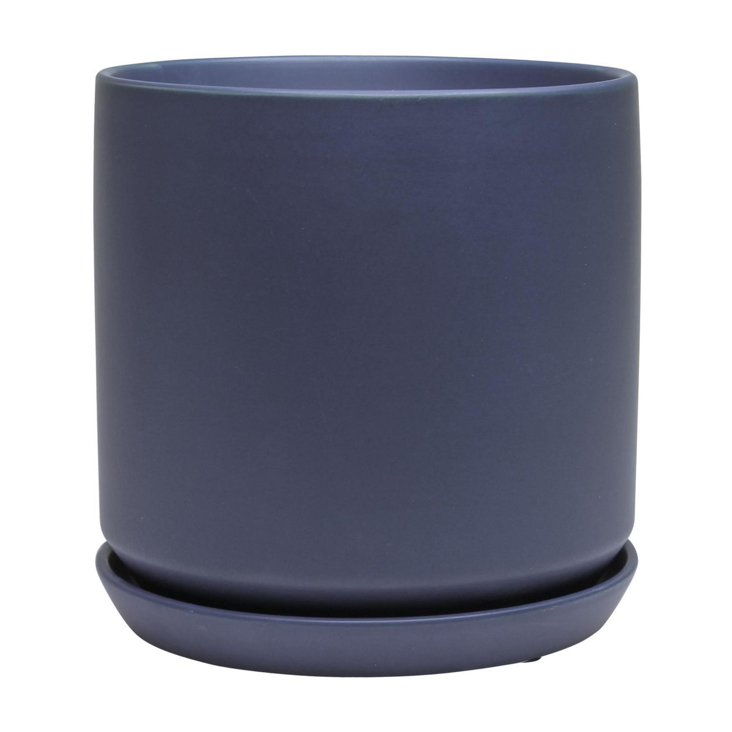 Indoor Adelle Pot and Saucer 6cm Blue