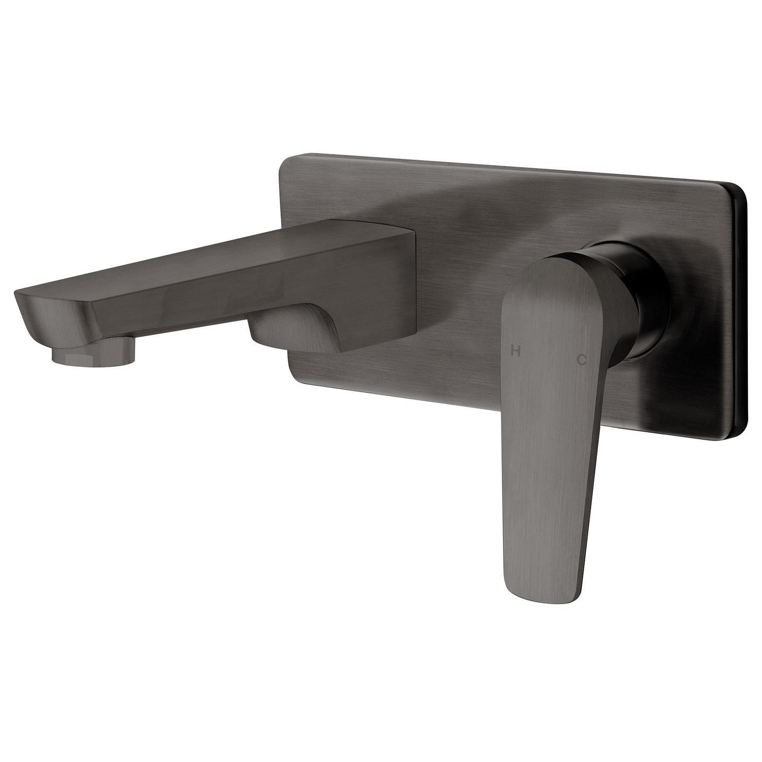 Wall Mounted Basin Mixer Brushed Gunmetal