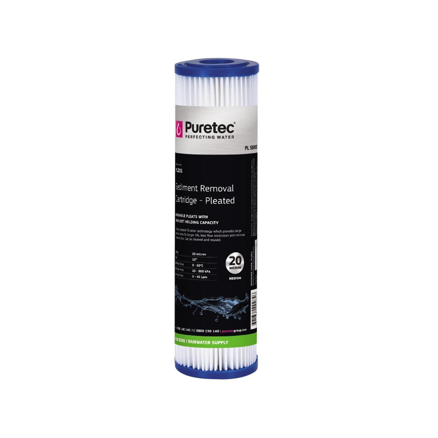 Pleated PL201 Water Filter Cartridge 10 inch White
