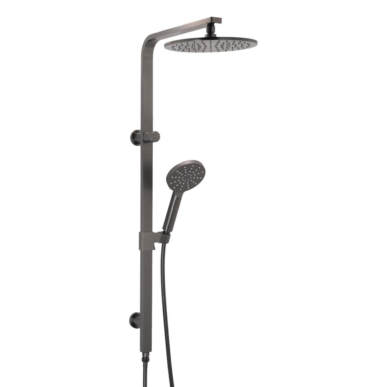 Twin Round Shower Rail  Gun Metal