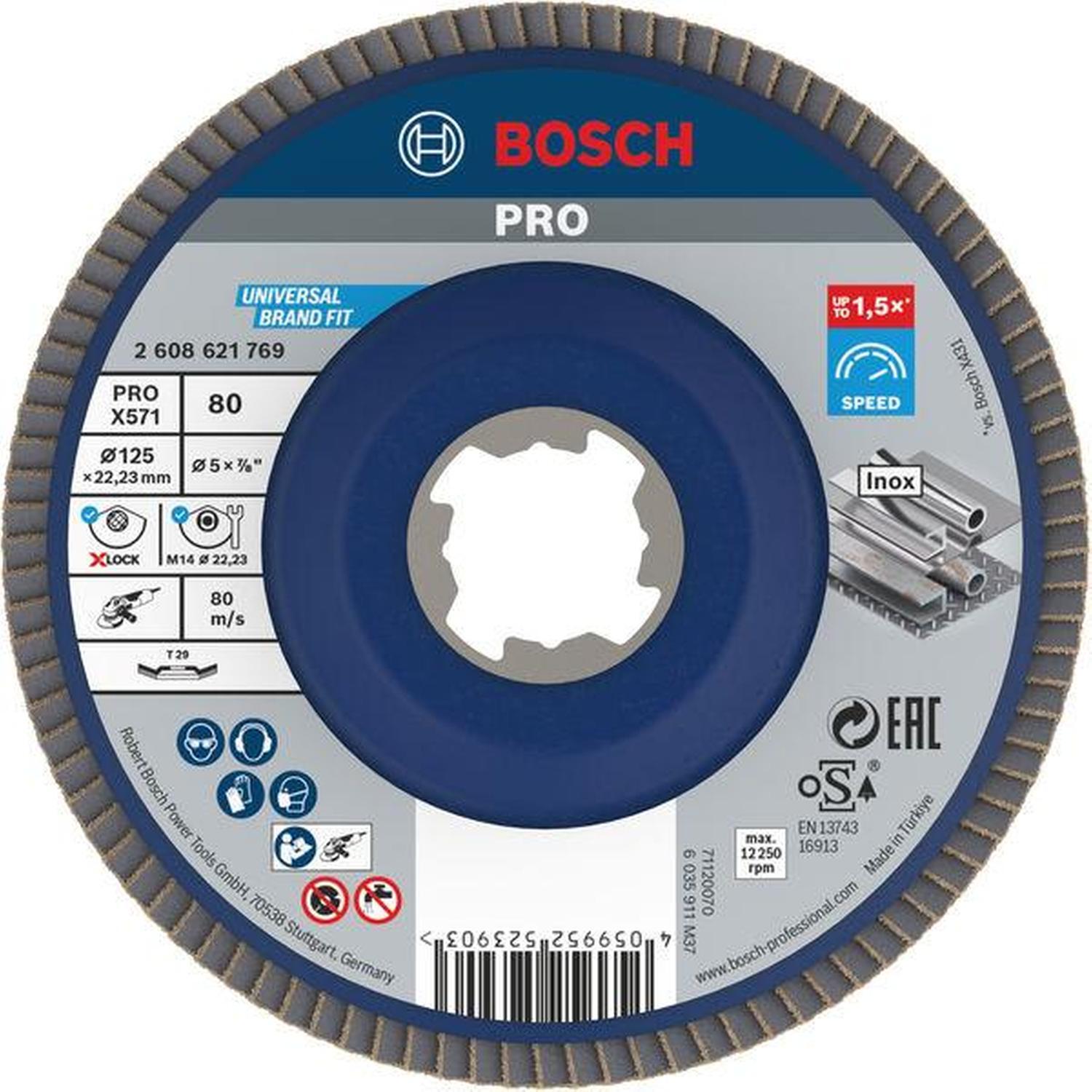 X-Lock 125mm 80-Grit Zirconia Angled Flap Disc - Best For Metal