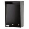 Wall Mounted Metal Letterbox H: 400mm, W: 250mm, D: 180mm Black/Black