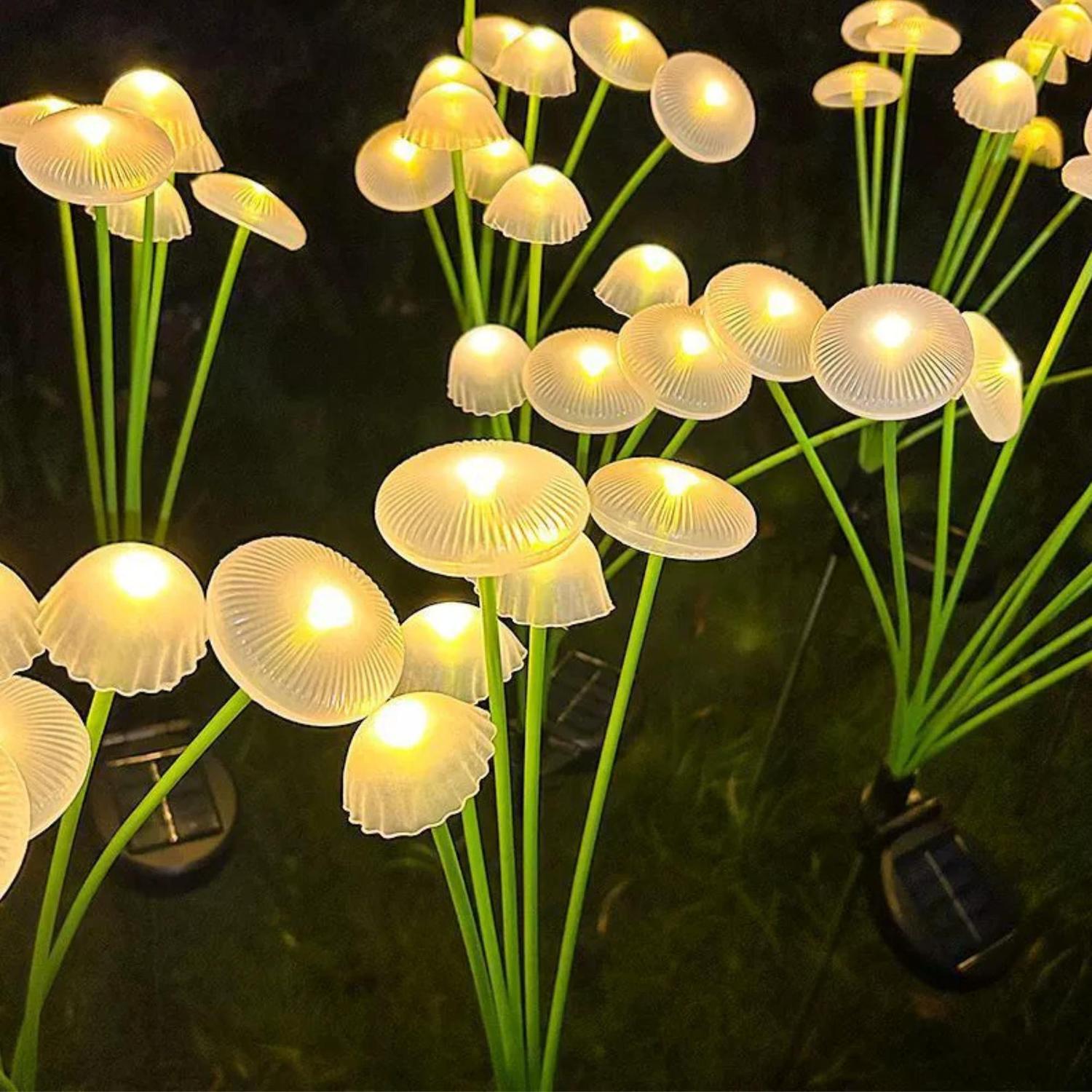 Solar Swaying Mushroom Lights Twin Pack