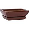 Glazed Bonsai Tapered Pot Small Firework Red