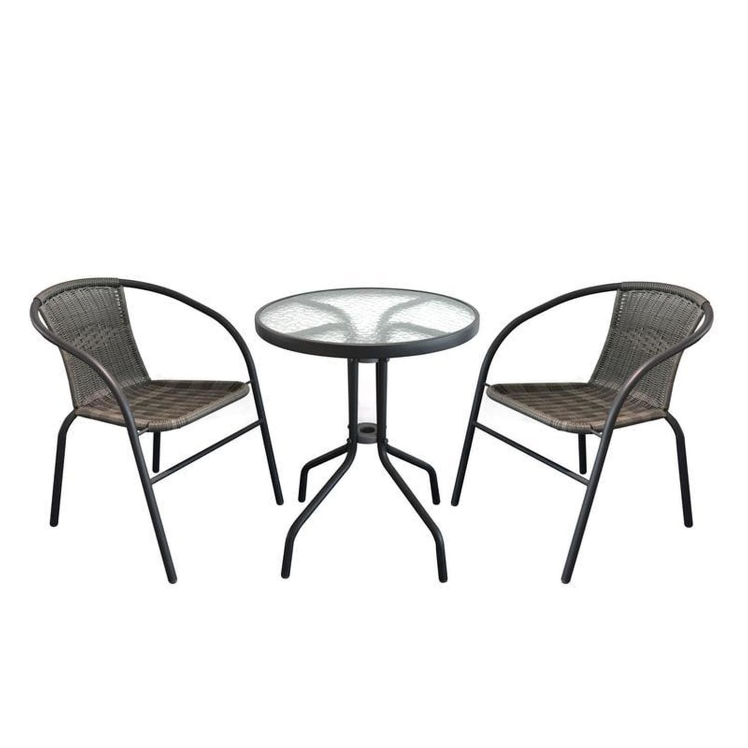 Cabos Outdoor 3 Piece Rattan Café Setting