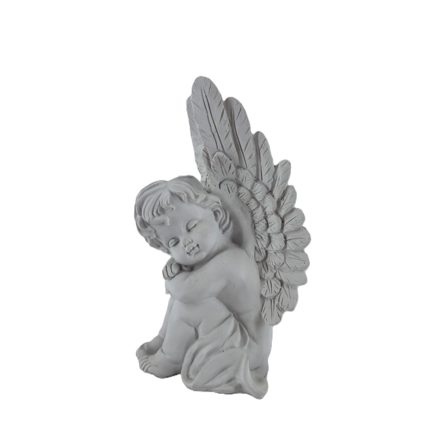 Polyresin Sleeping Angel Garden Décor  White