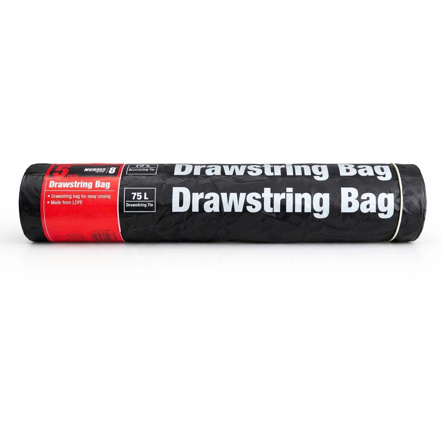 Rubbish Bag Drawstring 75L 5 Pack