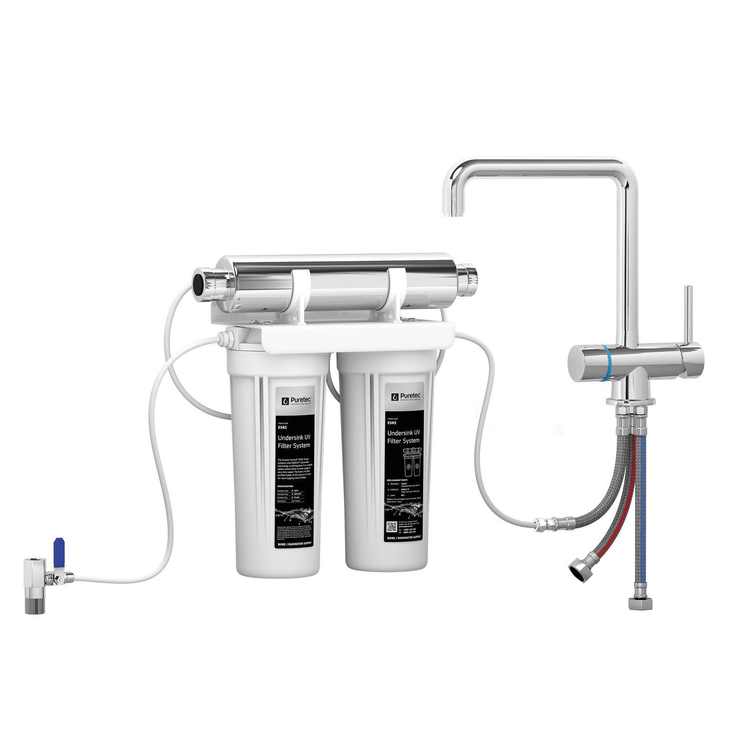 Dual T5 UV Water Filter Kit  Chrome