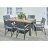 Outdoor Dining Setting Aluminium & Wood look Chairs