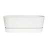 Plastic Trough with Saucer White 50cm