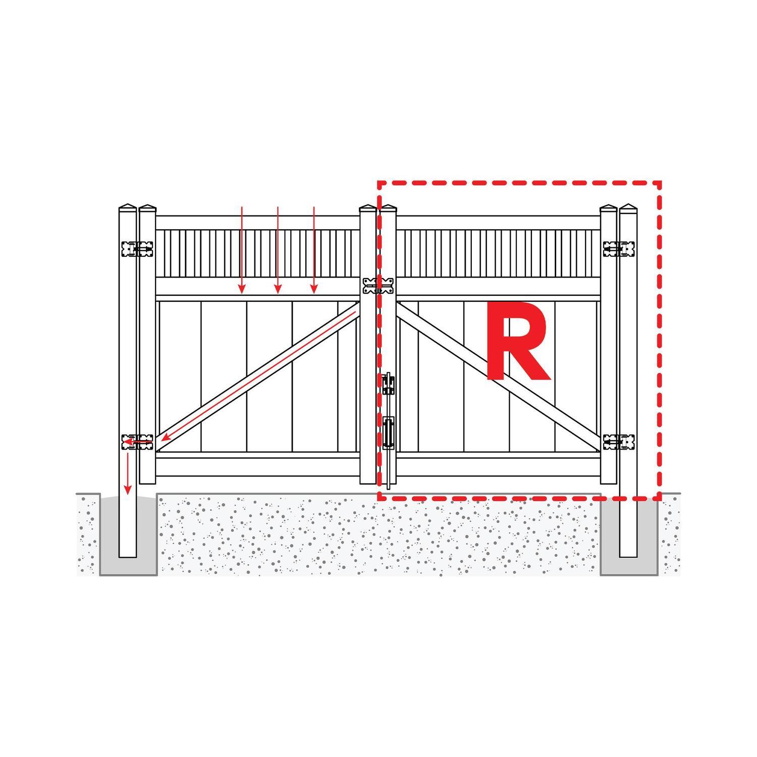 Horizon Picket Privacy Driveway Gate Right  W: 1500mm, H: 1750mm White