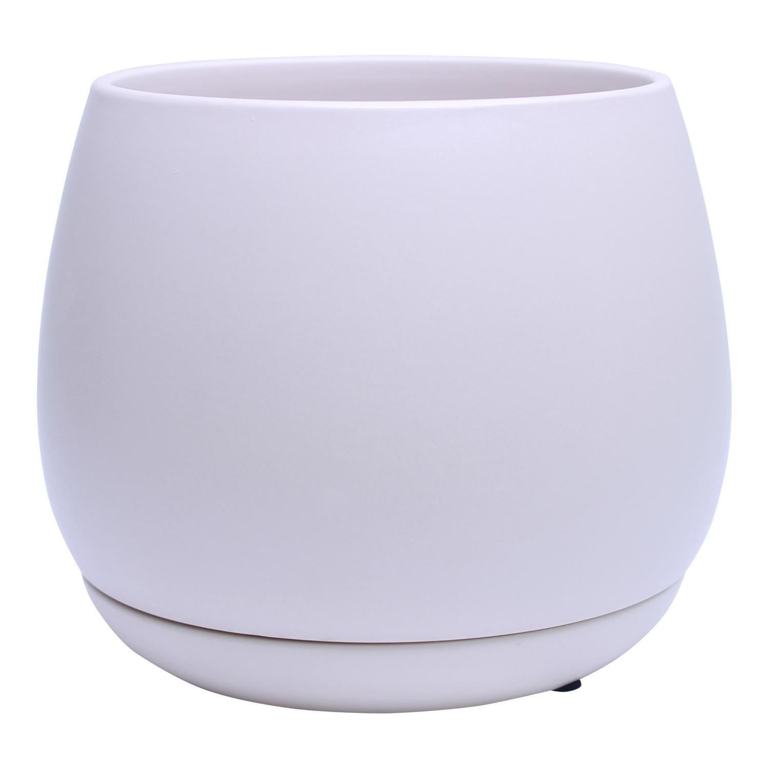 Indoor Addie Pot and Saucer 13cm White
