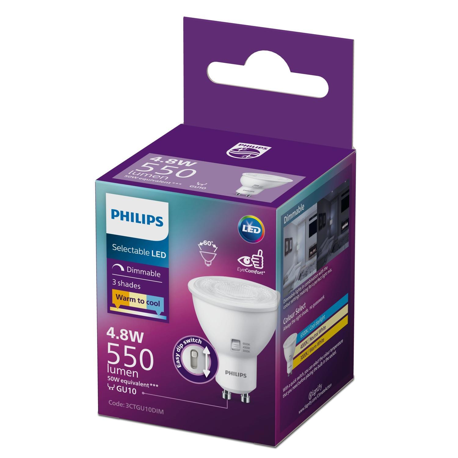 LED Spot 5 Watt 550 Lumens 3Cct Dim Gu10 60D  Frosted