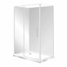 Capricorn Square Shower Flat Wall Left Hand Tray with 2 Panel Sliding Door
