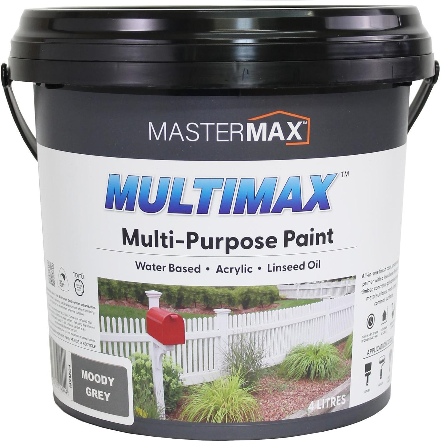 Multi-Purpose Paint Water Based Acrylic and Linseed Oil 4L Moody Grey