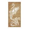 Leaping Salmon Decorative Screen 900 x 1800mm Rust Steel