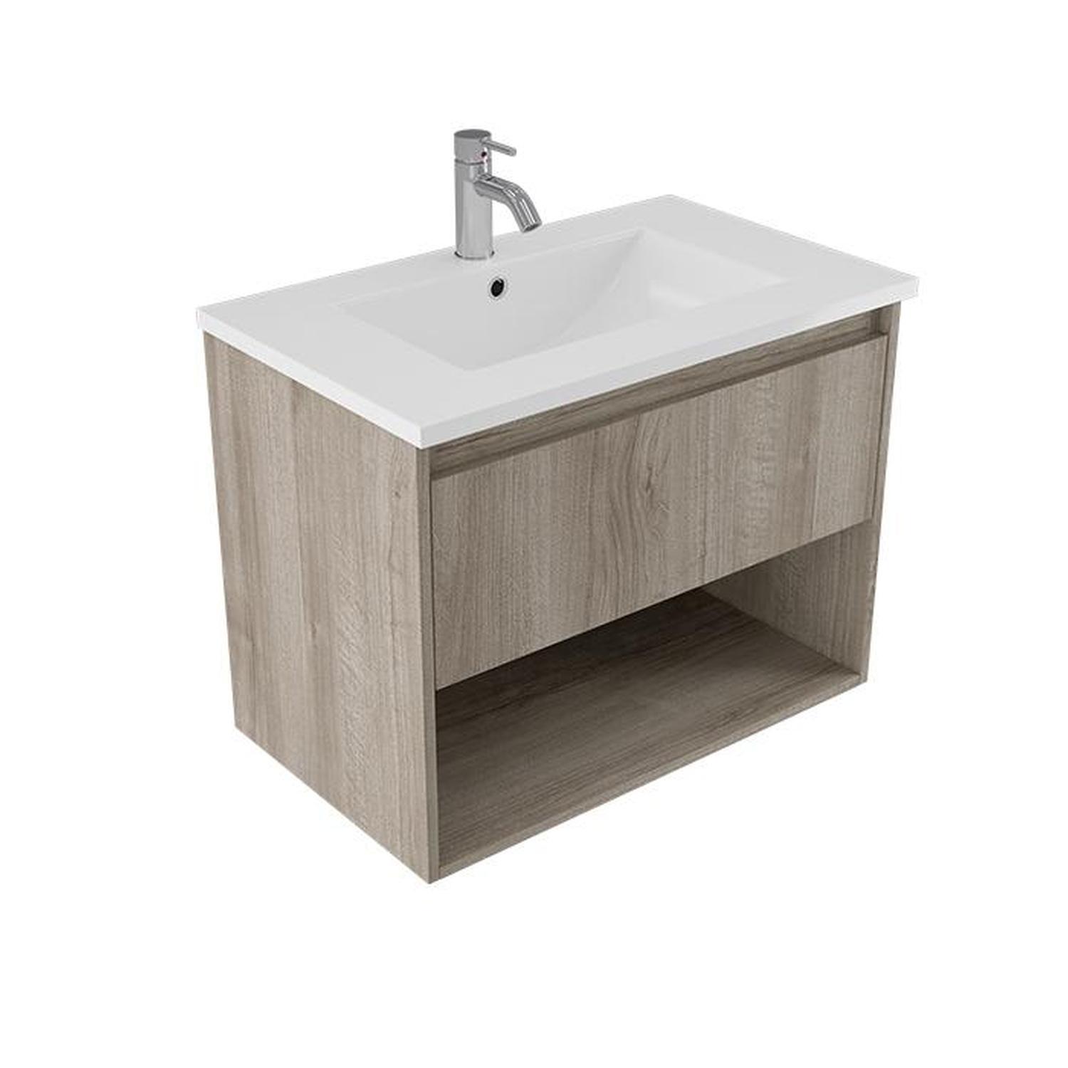 Wall Vanity 750mm Walnut