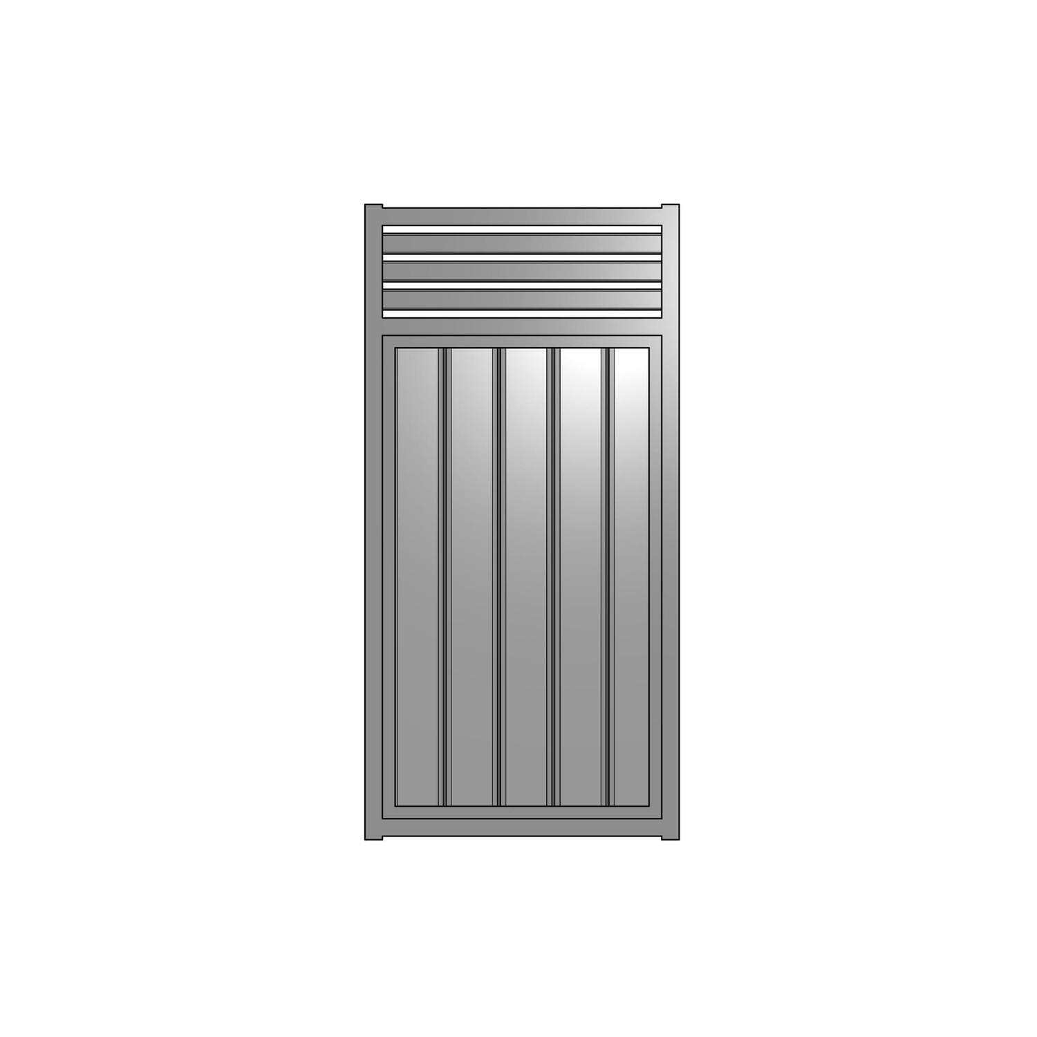 ColourWall Slat-Top Pedestrian Gate H: 1500mm x W: 870mm Black, Thunder, Slate Grey